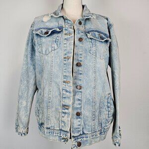 Acid Wash Distressed Jean Jacket